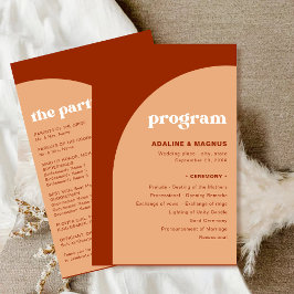 Programa de Boda con Arco de Terracota Elegante y 