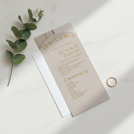 Programa de Boda con Arco Moderno de Lujo | Beige 