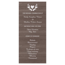 Programa de boda con asta de ciervo de grano de ma