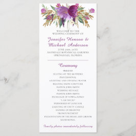 Programa de Boda con Brillo de Oro y Amatista Púrp