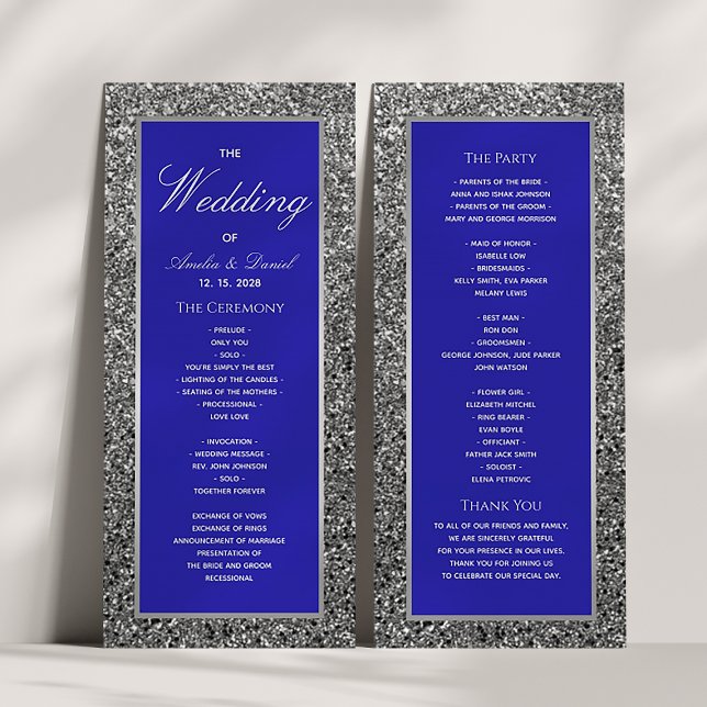 Programa de Boda con Brillo Plateado (Subido por el creador)