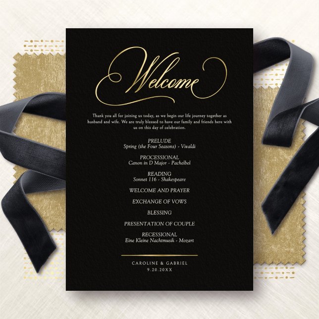 Programa de Boda con Caligrafía de Letra Formal (Subido por el creador)