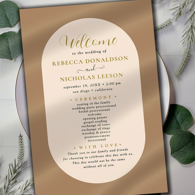 Programa de Boda con Caligrafía de Letra Terrenal (Subido por el creador)