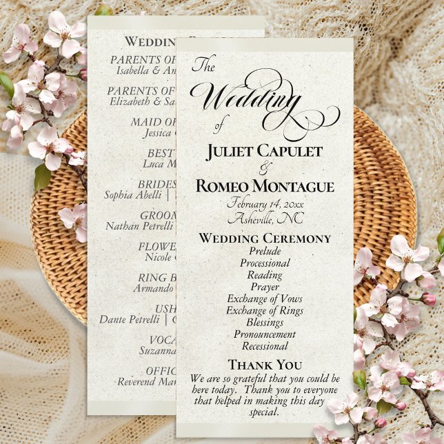 Programa de Boda con Cinta de Crema (Subido por el creador)