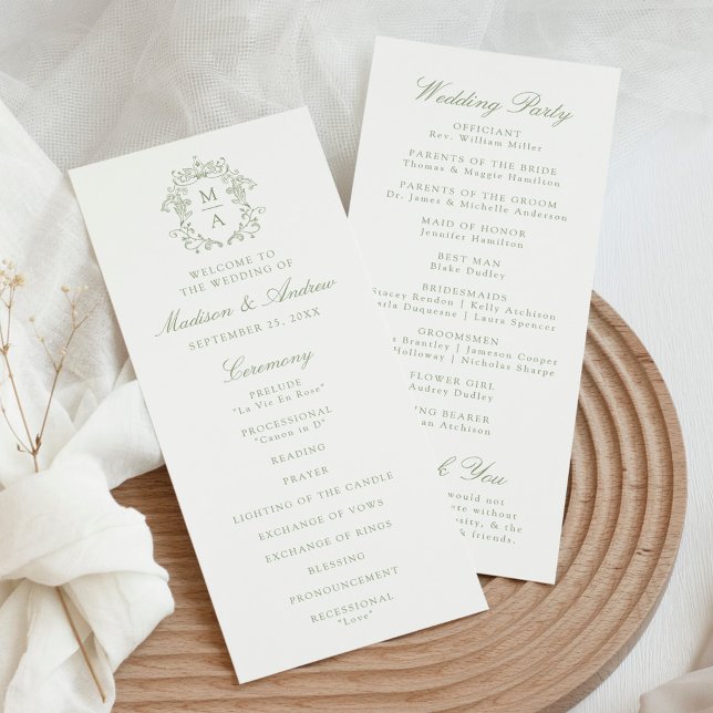 Programa de Boda con Cresta de Chinoiserie del Sab (Subido por el creador)