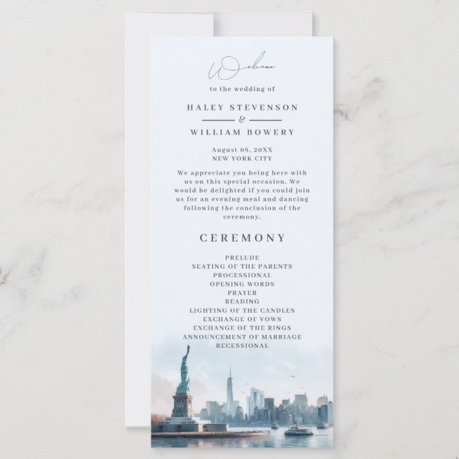 Programa de Boda con el Paisaje Urbano de Nueva Yo (Anverso)