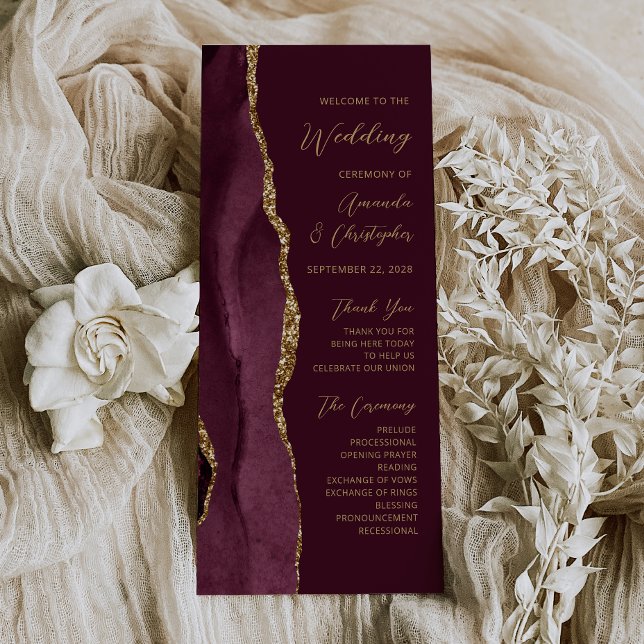 Programa de Boda con Escritura en Ágata de Oro Bor (Subido por el creador)