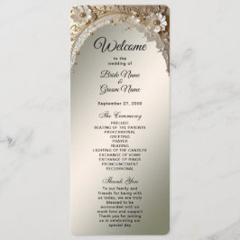 Programa de Boda con Flores Blancas Modernas y Per