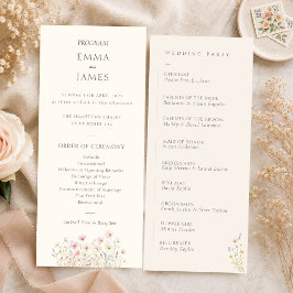 Programa de Boda con Flores Silvestres Bohemias Ca