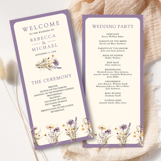 Programa de Boda con Flores Silvestres Boho de Col (Subido por el creador)