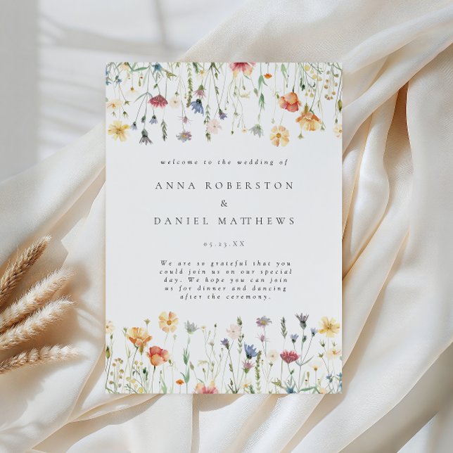 Programa de Boda con Flores Silvestres Pastel (Subido por el creador)
