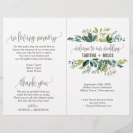 Programa de Boda con Foliaje Doblado