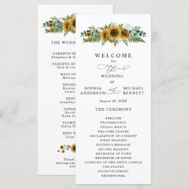 Programa de Boda con Girasoles Rústicos