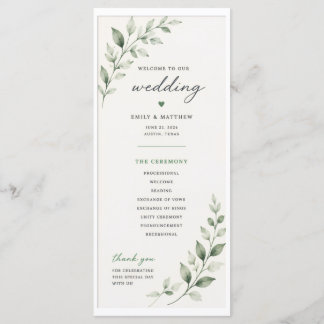 Programa de Boda con Hojas