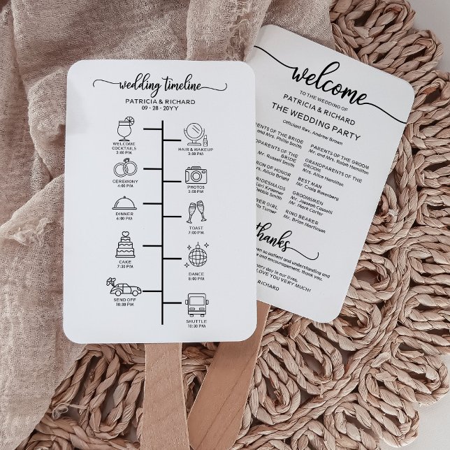 Programa de Boda con Icono Moderno y Abanico de Ho (Subido por el creador)