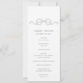 Programa de Boda con Lazo Coqueto Azul Oscuro Mini