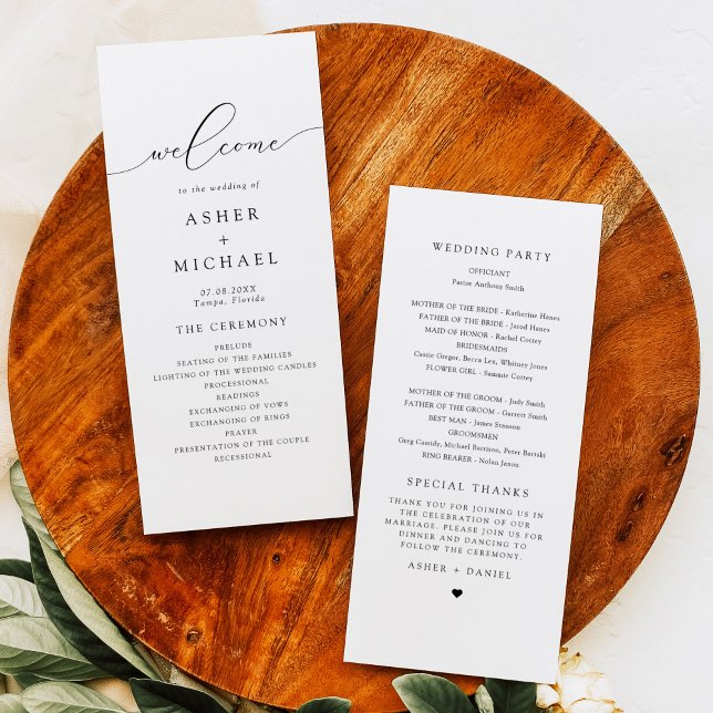 Programa de Boda con Letra de Caligrafía Elegante (Subido por el creador)