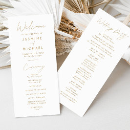Programa de Boda con Letra Dorada Moderna
