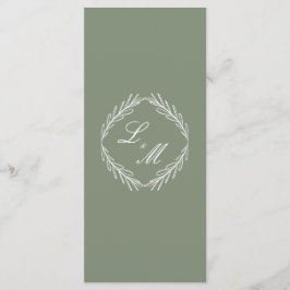 Programa de Boda con Letra Elegante Monogramada y 