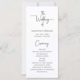 Programa de Boda con Letra Sencilla