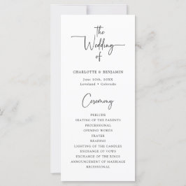 Programa de Boda con Letra Sencilla
