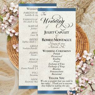 Programa de Boda con Listón Azul