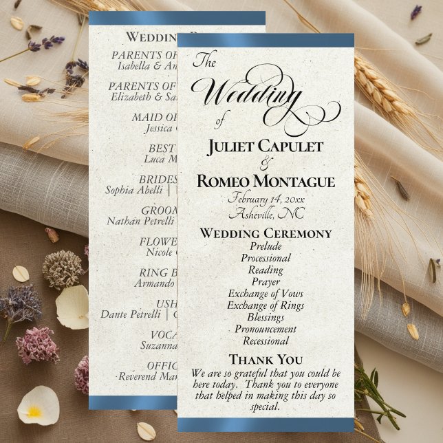 Programa de Boda con Listón Azul (Subido por el creador)