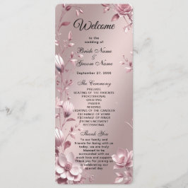 Programa de Boda con Marco Floral Rosa Delicado