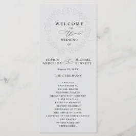 Programa de Boda con Rosas Blancas Relieve Falso