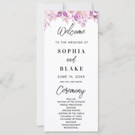 Programa de Boda con Rosas Rosadas y Verdor