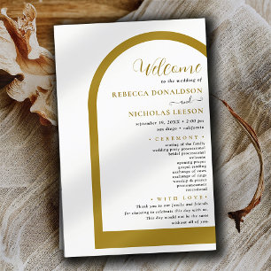 Programa de Boda con Texto de Arco Solo Boho