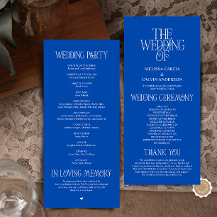 Programa de Boda con Tipografía Elegante en Azul C