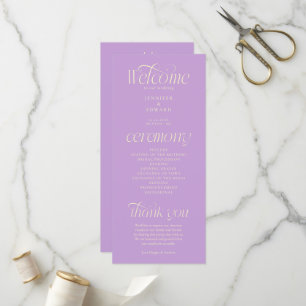 Programa de Boda con Tipografía Moderna Wisteria