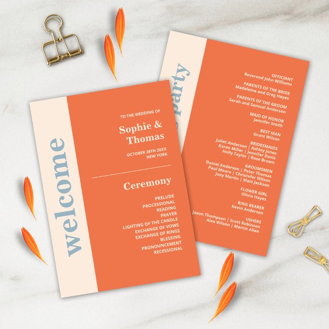 Programa de Boda con Tipografía Negrita Moderna Na (Subido por el creador)