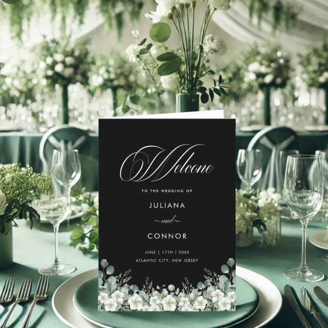 Programa de Boda con Verde Esmeralda Moderno (Subido por el creador)