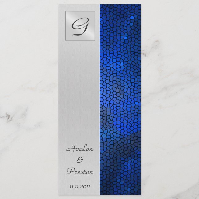 Programa de Boda con Vidrio Emplomado Zafiro Invit (Anverso)