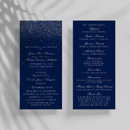 Programa de Boda Confetti Navy Blue & Glam Silver