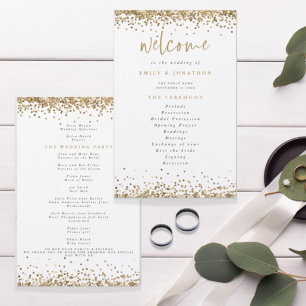 Programa de Boda Confetti Purpurina de Oro Presupu