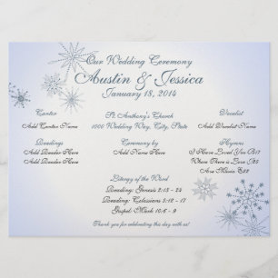 Programa de Boda Copo de Nieve Azul Hielo