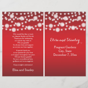 Programa de boda copos de nieve luces rojas en cad