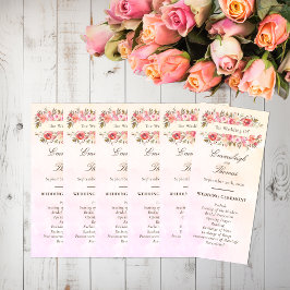 Programa de Boda Coral Watercolor Floral