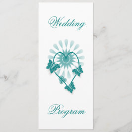 Programa de Boda Corazón de Mariposas Verde azulad