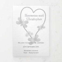 Programa de Boda Corazón de Plata Mariposas