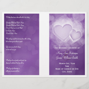 Programa de boda Corazón moderno Púrpura
