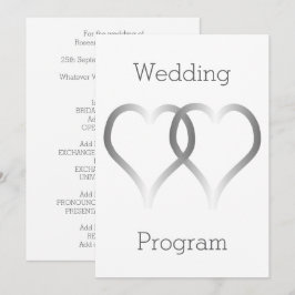 Programa de Boda Corazones Plateados
