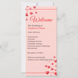 Programa de Boda Corazones Rojos Románticos