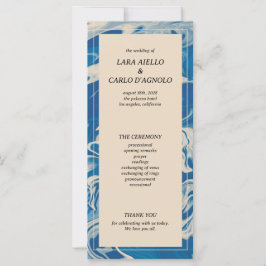 Programa de Boda Costera Moderna de Mármol Azul