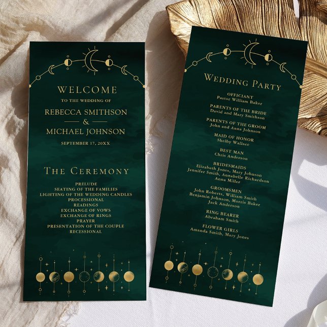 Programa de Boda Crescente Dorada Esmeralda Celest (Subido por el creador)