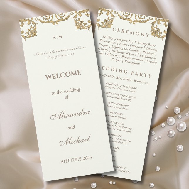 Programa de Boda Cristiano Barroco de Marfil Antig (Subido por el creador)