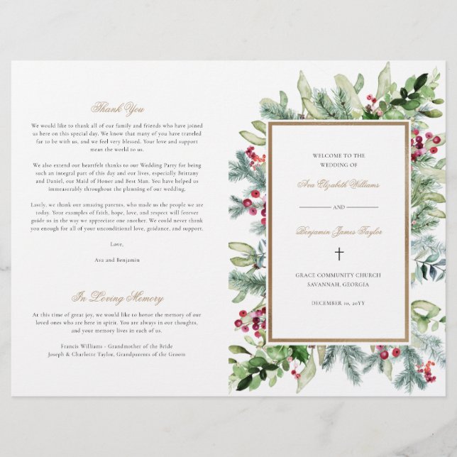 Programa de Boda Cristiano de Ava para Navidad (Anverso)